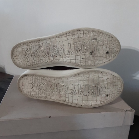 Mens Jimmy Choo Burgundy Tennis Shoes - Picture 7 of 8